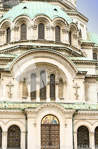 Image of A door, an arch and a dome of the Alexander Nevsky Cathedral, So