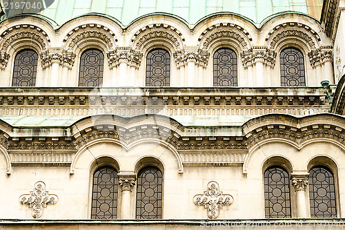 Image of A series of small and large windows of the Alexander Nevsky Cath