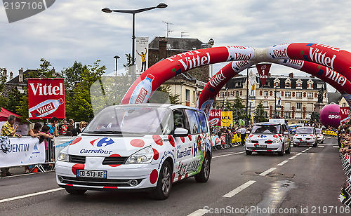 Image of Row of Carrefour Vehicles