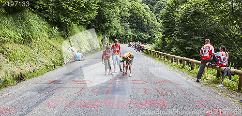 Image of Kids Writing on the Road