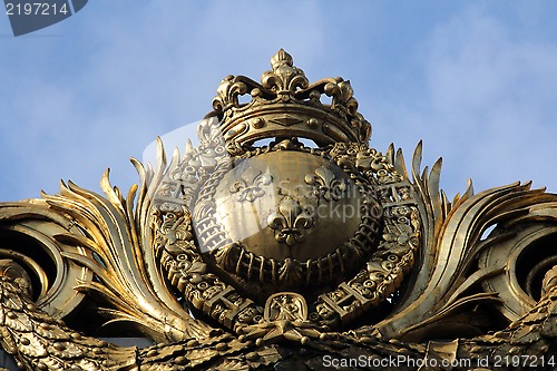 Image of Detail of the golden gate at the justice palace in Paris