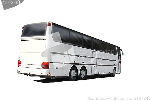 Image of White Tour Bus Isolated over White