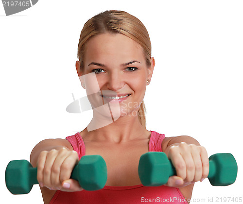 Image of Woman with Dumbbells