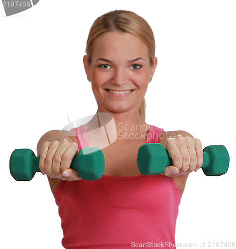 Image of Woman with Dumbbells