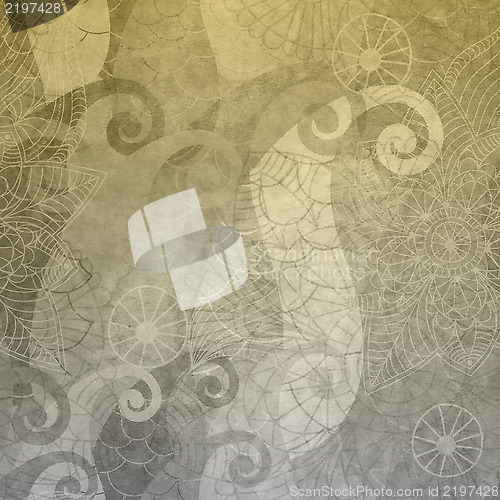 Image of Gray wallpaper with vintage pattern