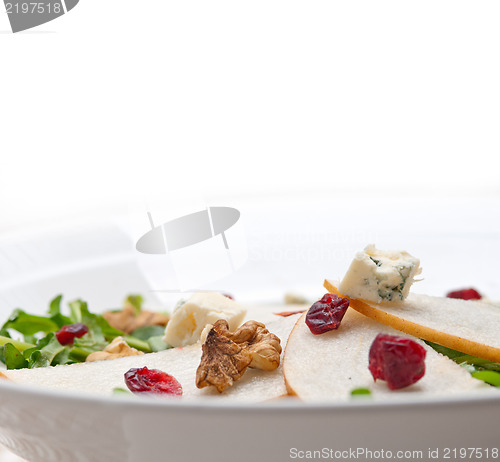 Image of Fresh pears arugula gorgonzola cheese salad