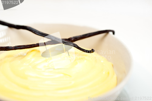 Image of vanilla custard pastry cream with seeds sticks