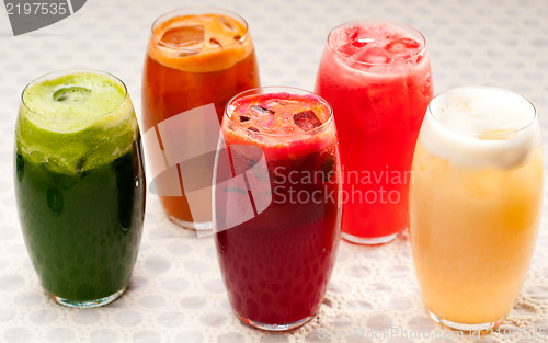 Image of selection of fruits long drinks