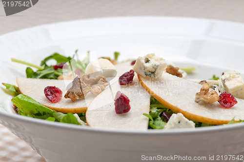Image of Fresh pears arugula gorgonzola cheese salad