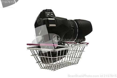 Image of Camera in a shopping basket