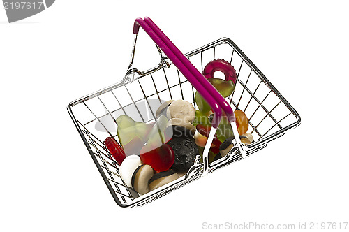 Image of Shopping cart with colorful candy