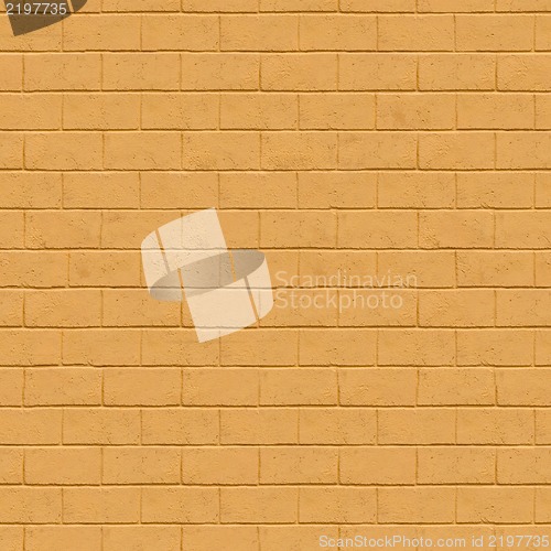 Image of Seamless Texture of Yellow Brick Wall.