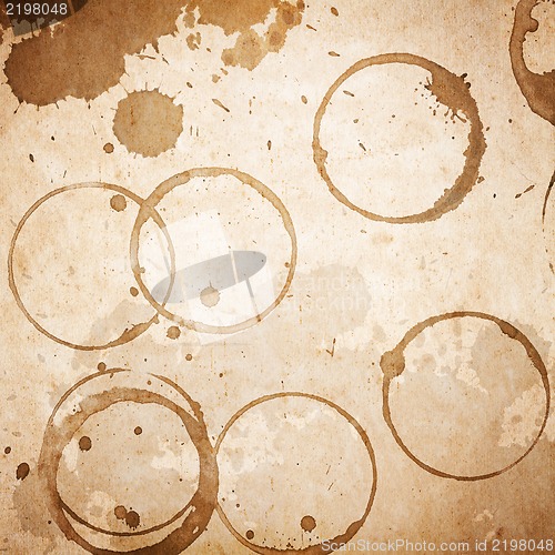 Image of old paper with drops of coffee