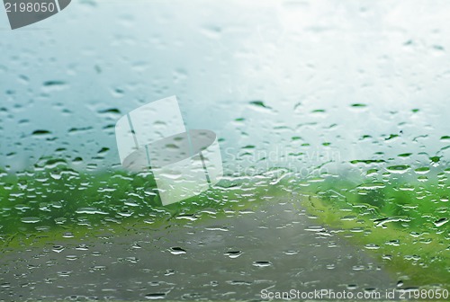 Image of Water drops on a car window