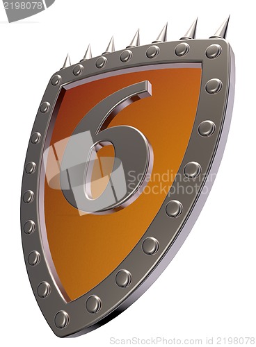 Image of number on metal shield