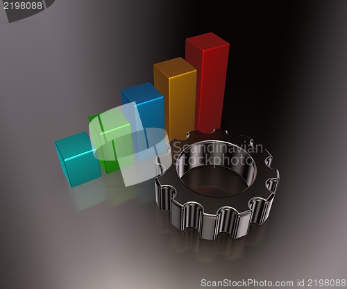 Image of business graph and cogwheel