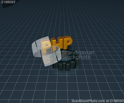 Image of php tag and cogwheel
