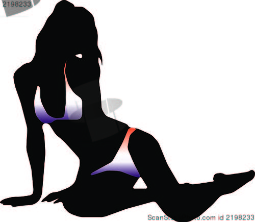 Image of Bikini woman silhouette