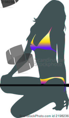 Image of Bikini woman silhouette