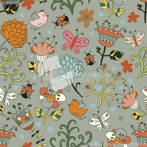 Image of Seamless texture with flowers