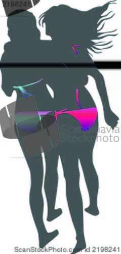 Image of Bikini woman silhouette