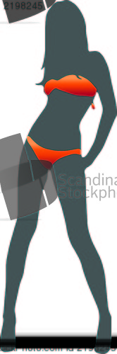 Image of Bikini woman silhouette