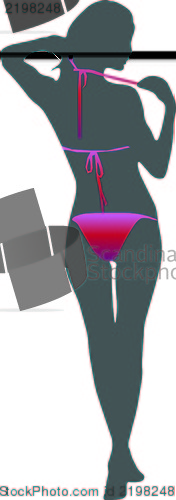 Image of Bikini woman silhouette