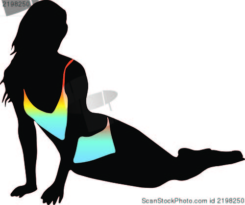 Image of Bikini woman silhouette