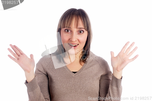 Image of beautiful surprised woman