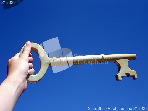 Image of hand holding a key