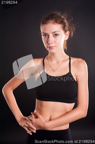 Image of portrait of a pretty sporty girl