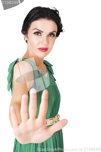 Image of Girl with stop gesture