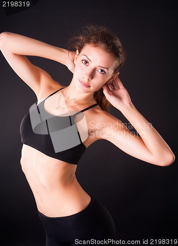 Image of portrait of a pretty sporty girl