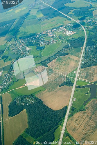 Image of aerial view of houses and...