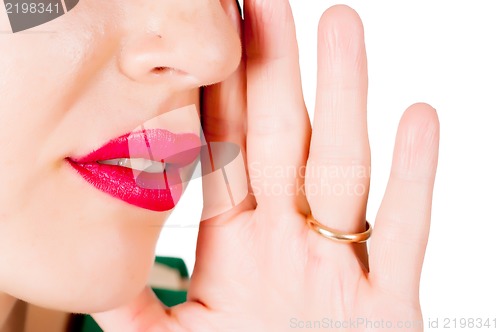 Image of cropped image of gossiping woman