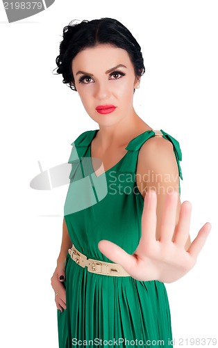 Image of Girl with stop gesture