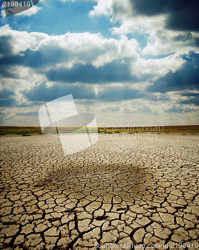 Image of cracked earth under dramatic sky