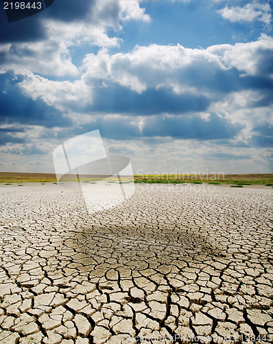 Image of cracked earth under dramatic sky