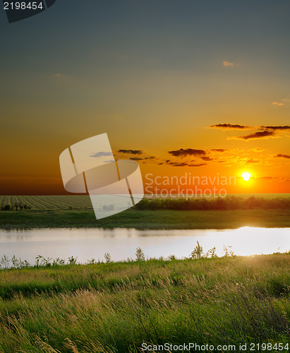 Image of good sunset over river