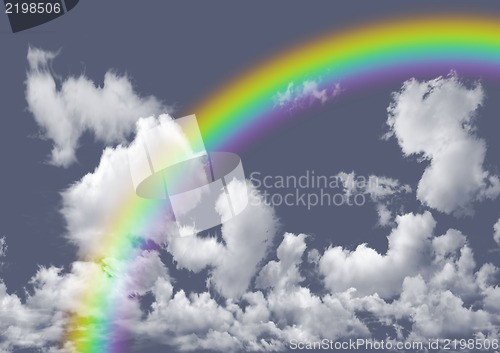 Image of rainbow in the gray sky