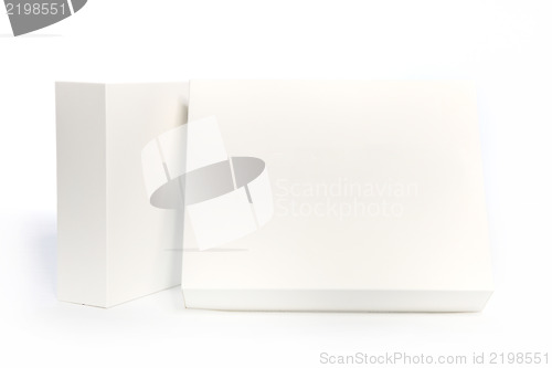 Image of Rectangular white boxes on white background