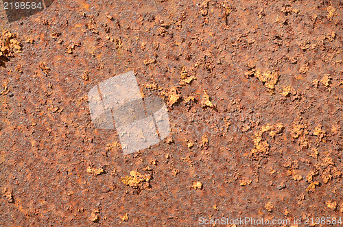 Image of retro rough rusty peel paint tin wall background 