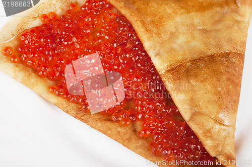 Image of Pancake with red caviar