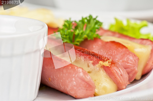 Image of sausages with cheese