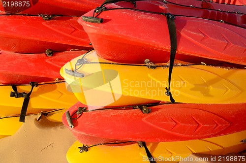 Image of Piled canoes