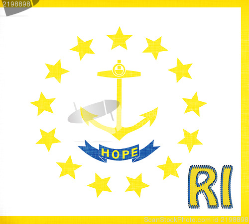 Image of Linen flag of the US state of Rhode Island