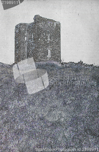 Image of Drawing of a ruin of a castle