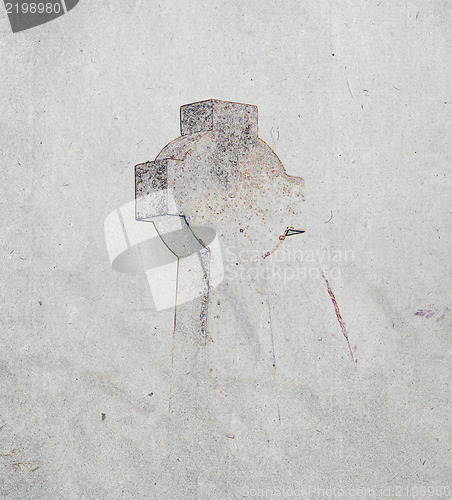 Image of Drawing of a celtic cross on a graveyard