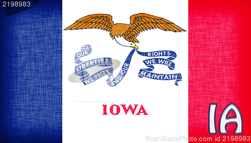 Image of Linen flag of the US state of Iowa