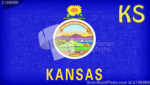 Image of Linen flag of the US state of Kansas